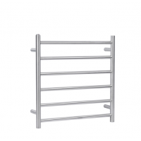 Aqua Round Heated Towel Rail Brushed Nickel Series